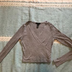 Forever 21 Plunge Gray Top